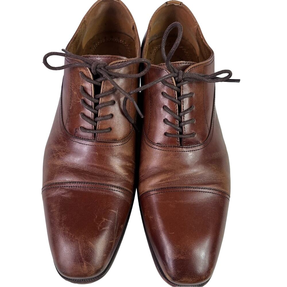 Florsheim Shoes Oxford Mens 10.5D Brown Lace Up Leather Upper Lace Up Cap Toe